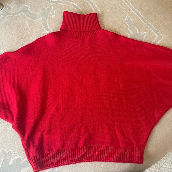 Red Turtleneck Sweater with 'Merry' Embroidery FREE SHIPPING - Picture 4 of 4
